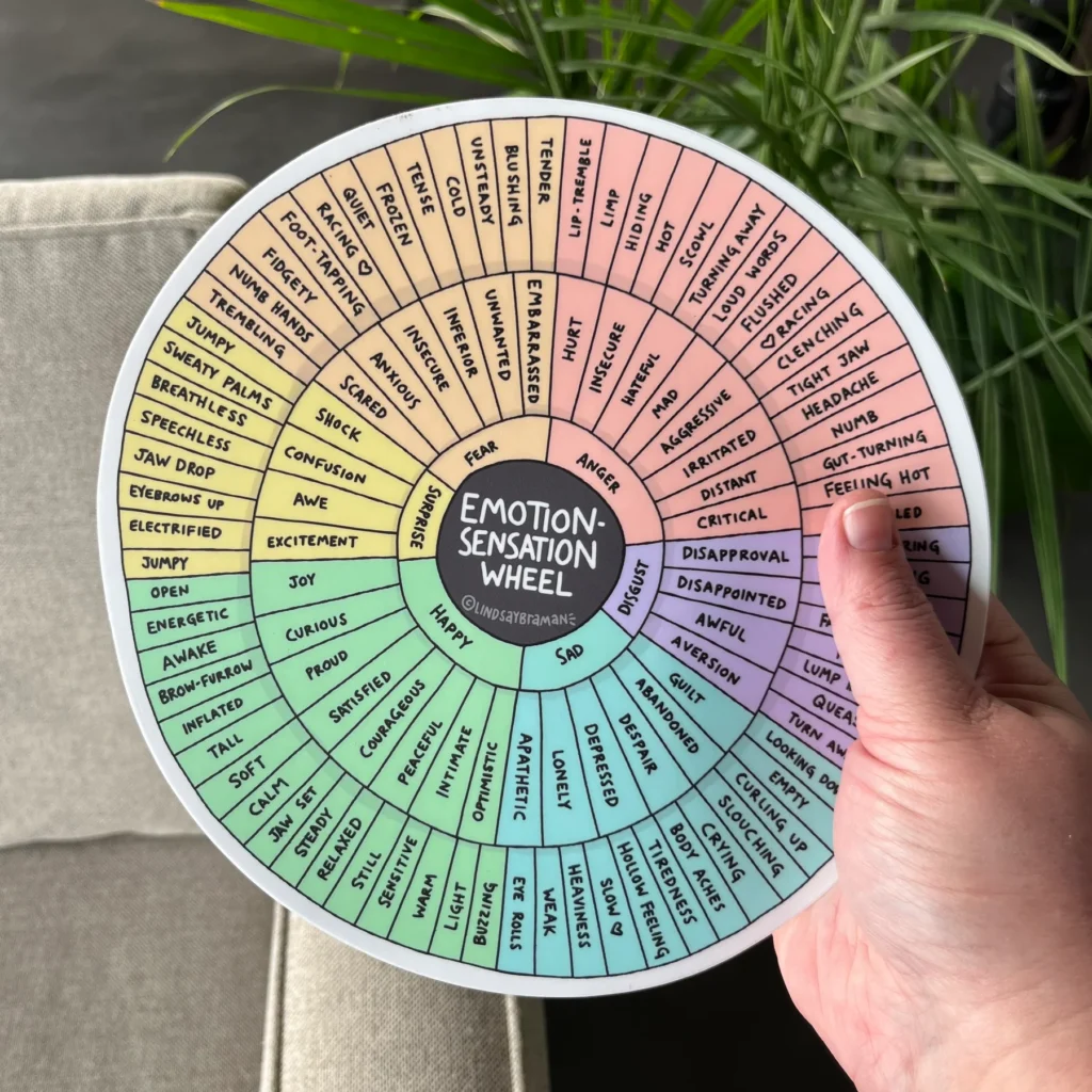 How do you use an emotion wheel